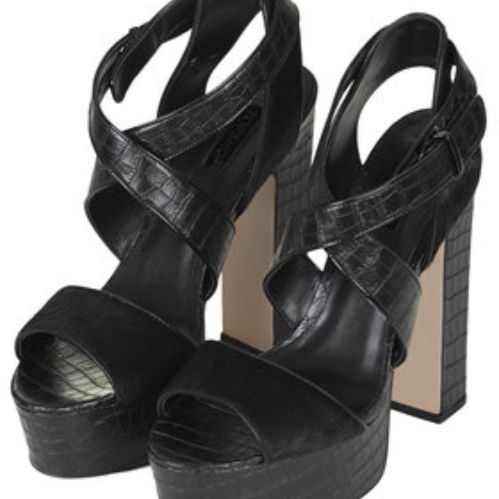 Topshop Laine Platform Sandal (Black)